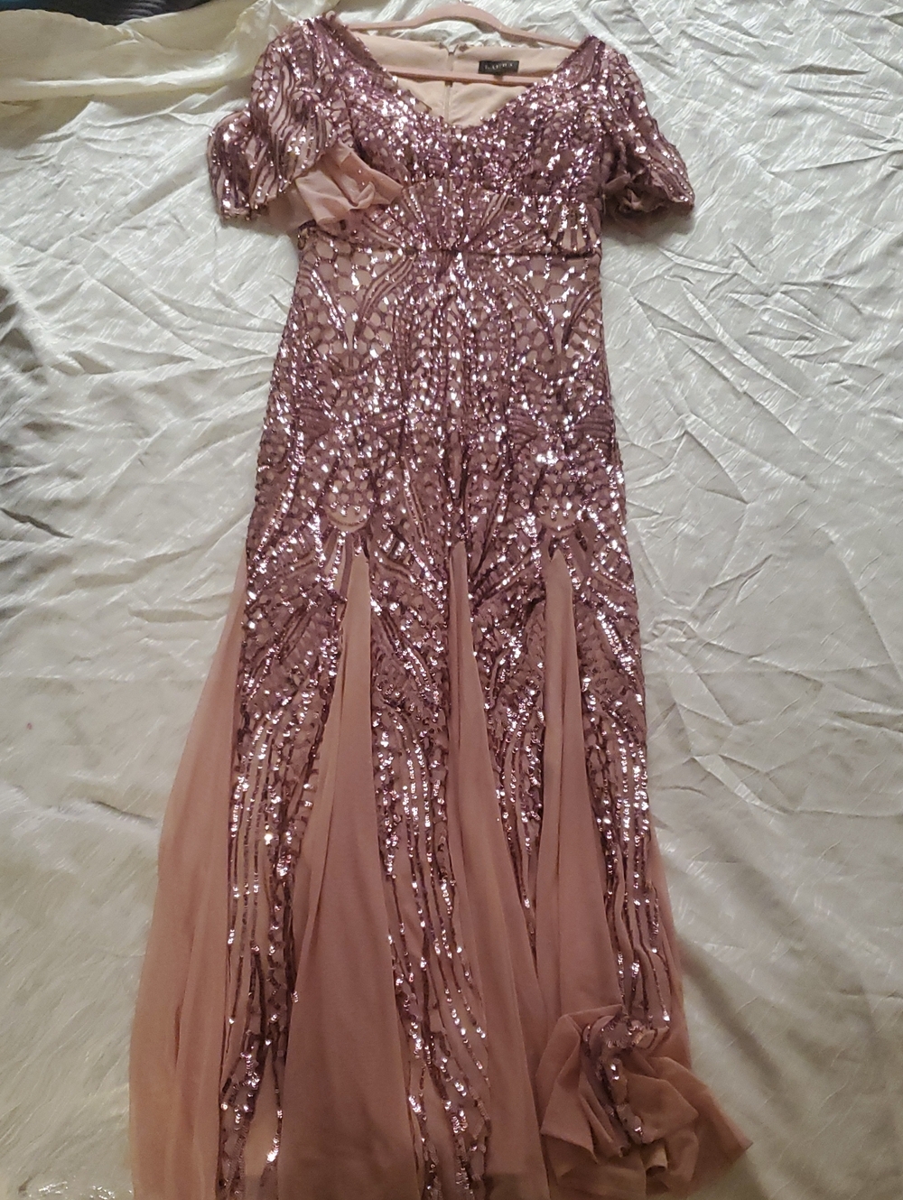 ✨ The Ultimate Glamour Gown: R&M Richards Sequin Godet Dress ✨